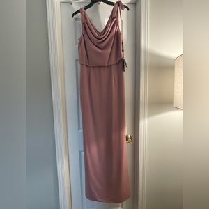 Adrianna Patel Rose “cowl crepe dress” long evening gown, size 6